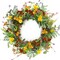 Artificial Spring Summer Wreath for Front Door Yellow Daisy Wreath with Olive Leaf,Eucalyptus Leaves for Front Door Indoor Outdoor Wall Porch Farmhouse Home Decor